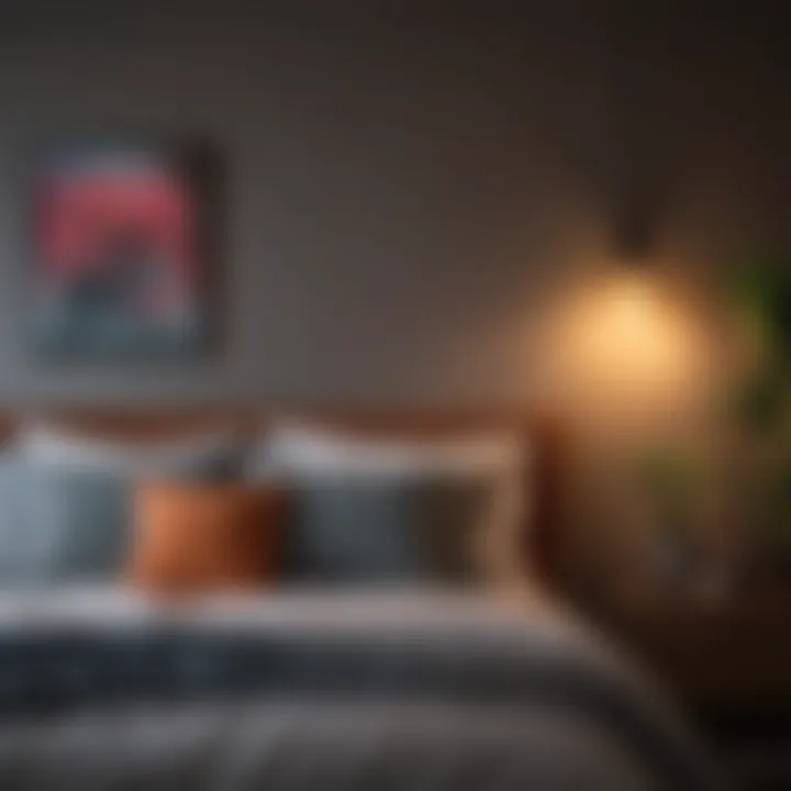 Colorful accent lights enhancing the mood of a modern bedroom