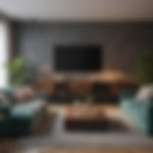 Stylish small living room with multifunctional furniture