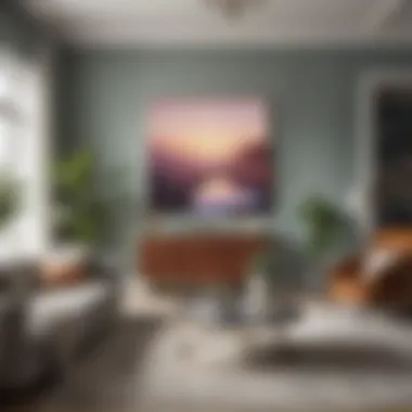 Harmonious Color Palette in Living Room Elegant living room showcasing a harmonious color palette with an accent wall