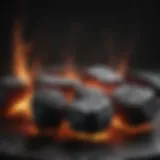 Charcoal grill with glowing coals