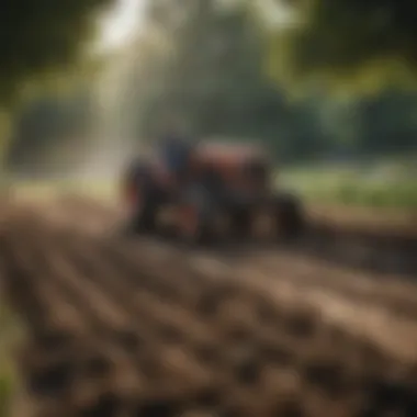 Application of manure in a vegetable garden