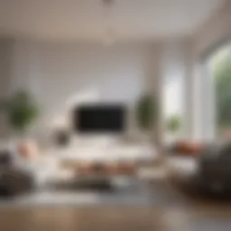A serene living room with minimalist decor