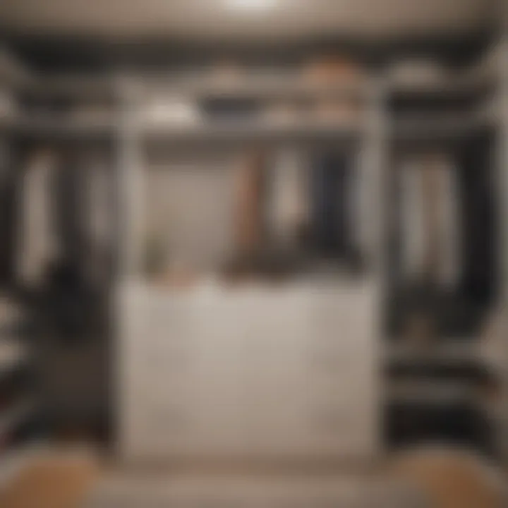 Organized closet with neatly arranged clothes
