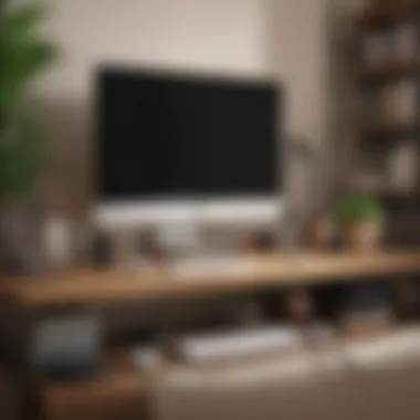 A tidy workspace with essential items only