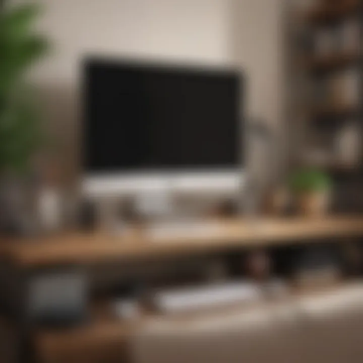 A tidy workspace with essential items only