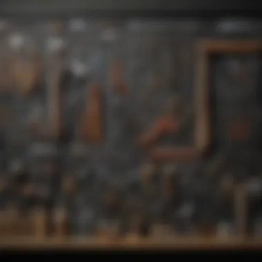 Close-up of tools and materials used for hanging pictures