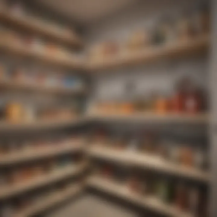 Color-coded organization in pantry for enhanced efficiency.