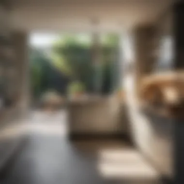 Bright Kitchen Emphasizing Natural Light Modern kitchen filled with sunlight highlighting architectural details