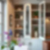 Elegant corner cabinet organizer showcasing efficient use of space