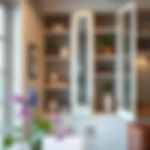 Elegant corner cabinet organizer showcasing efficient use of space