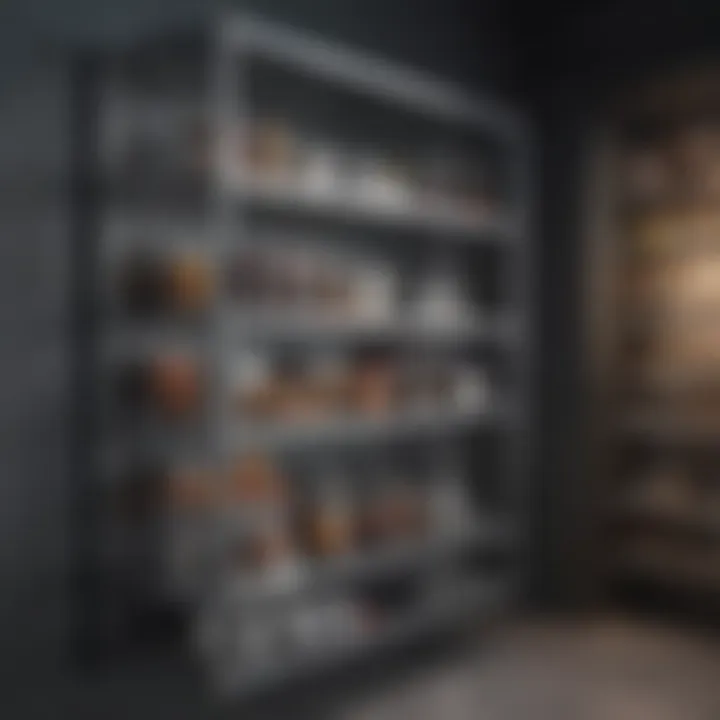 Modern metal shelves designed for optimal storage in small spaces.