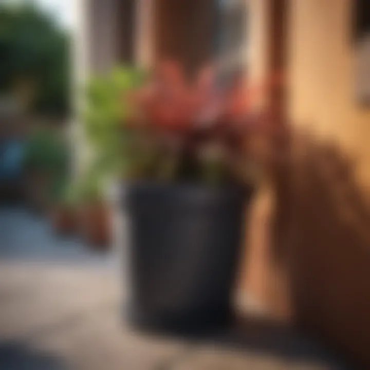 Close-up of vibrant potted plants enhancing patio aesthetics