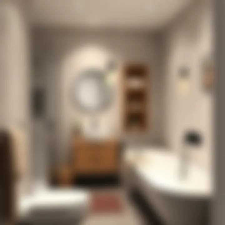 Efficient Storage in Medium Bathroom Functional storage solutions in a stylish bathroom