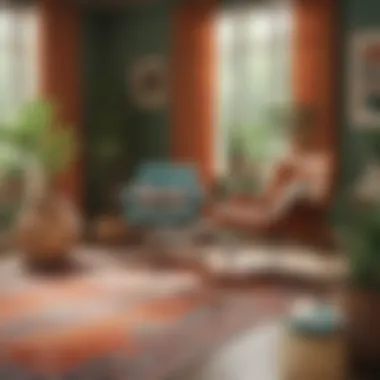 Color palette illustrating the integration of mid-century modern and boho hues