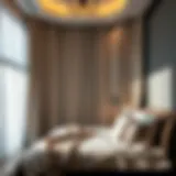 Elegant drapes in a modern bedroom
