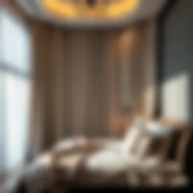 Elegant drapes in a modern bedroom