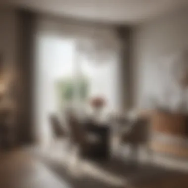 Elegant Sheer Curtains in a Modern Dining Space Elegant sheer curtains enhancing a modern dining room ambiance