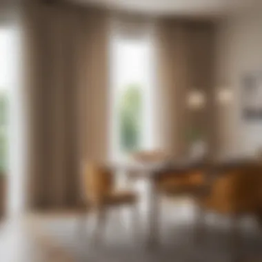 Light-Filtering Curtains for a Warm Dining Atmosphere Light-filtering curtains creating a warm atmosphere in a dining room