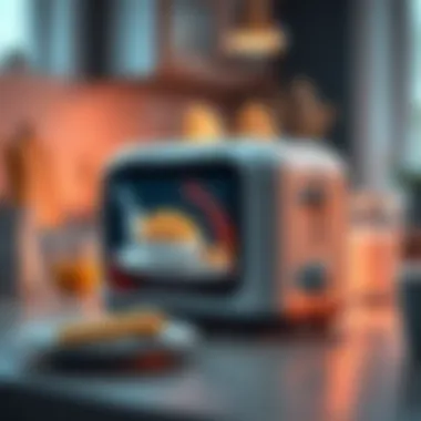 Modern fancy toaster showcasing integrated screen technology