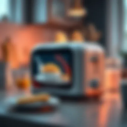 Modern fancy toaster showcasing integrated screen technology