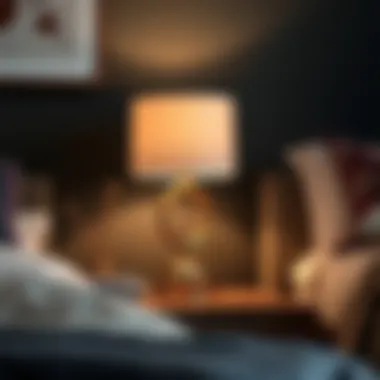 Stylish bedside lamps on a contemporary nightstand