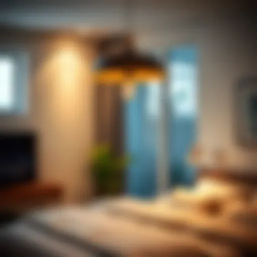 Elegant pendant lighting in a modern bedroom