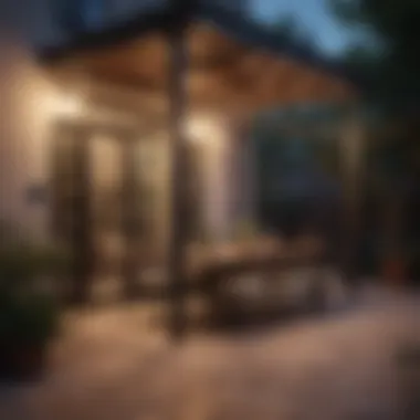 Modern Patio Lighting Impact Modern patio space showcasing the impact of well-placed overhead lights