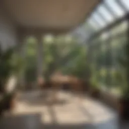 Bright sunroom office with natural light
