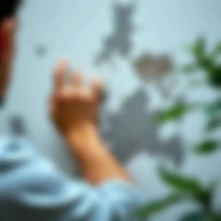 Applying Natural Remedies for Mold Eradication Person applying a natural solution to a mold-affected area