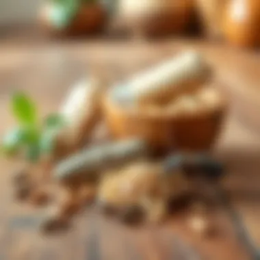 A blend of natural pest deterrents arranged on a wooden surface