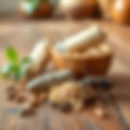 Natural Pest Deterrents A blend of natural pest deterrents arranged on a wooden surface