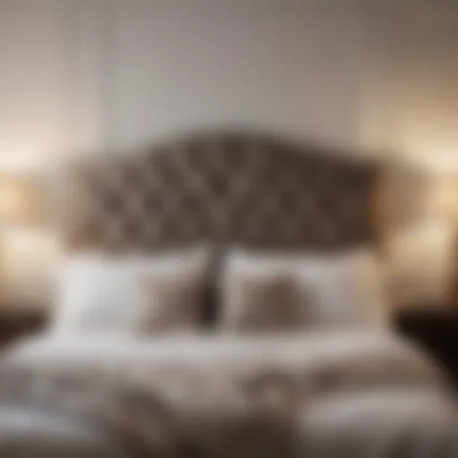 Luxurious upholstered headboard in a modern bedroom setting