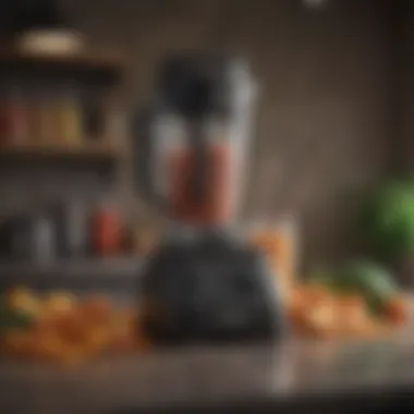 Close-up of Ninja blender in action blending ingredients