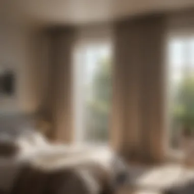 Sunlight Filtering Through One Way Drapes in a Bedroom One way drapes filtering sunlight in a bedroom