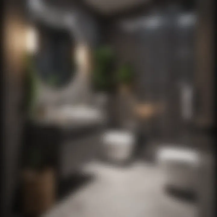 Small bathroom using a monochromatic color scheme