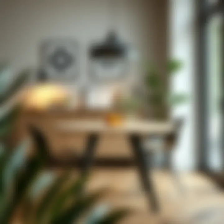 Stylish compact dining table in a modern interior