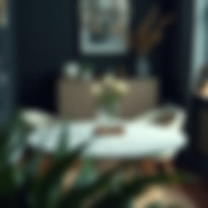 Elegant round dining table in a small space