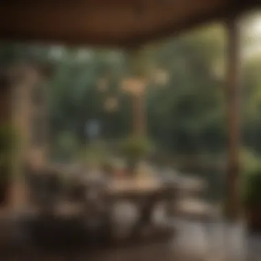 A beautifully arranged dining setup on a deck