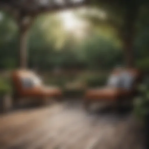 Elegant outdoor seating arrangement on a deck
