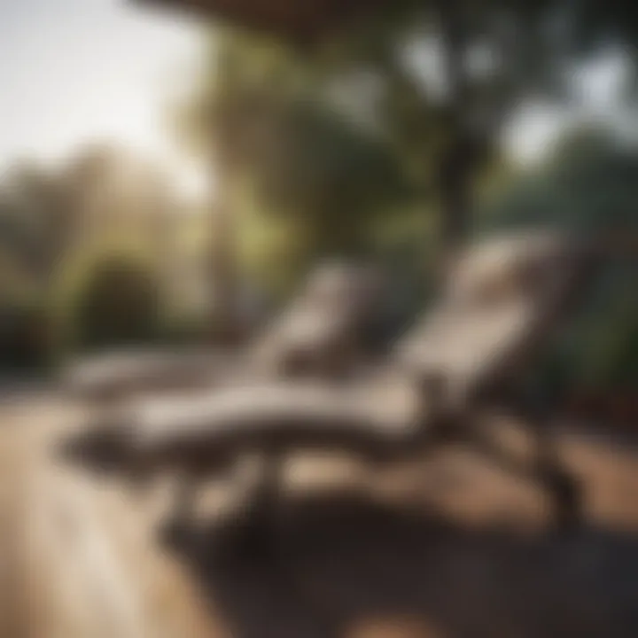Comfortable lounge chairs positioned for relaxation on a deck