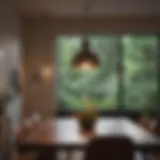 Elegant pendant light illuminating a dining area