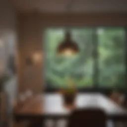 Elegant pendant light illuminating a dining area