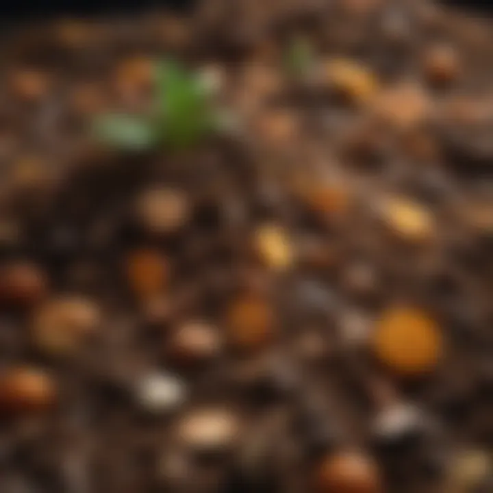 Variety of brown materials used in composting