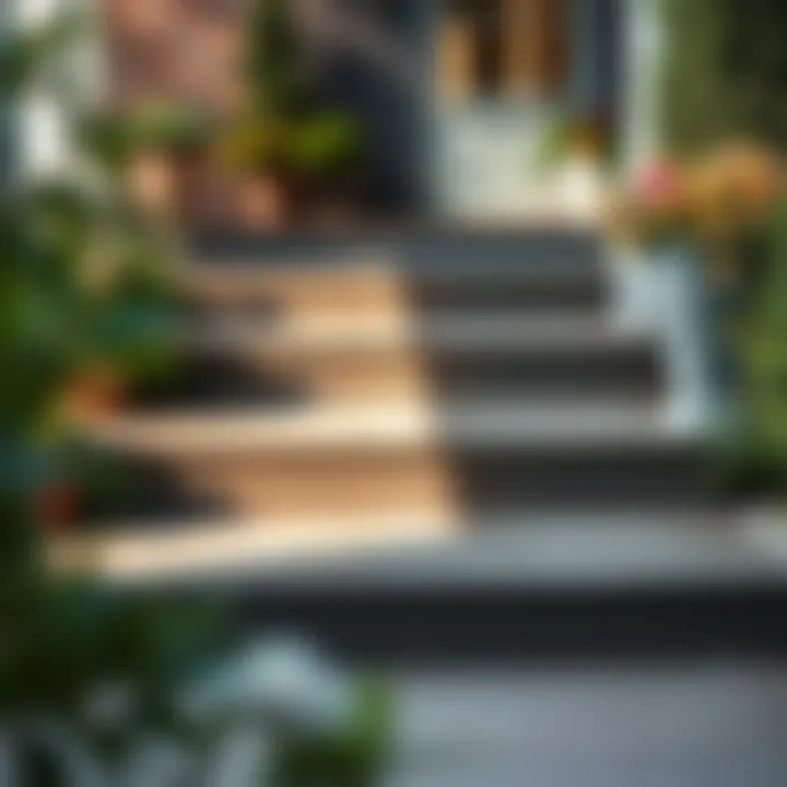 Before and after painted concrete steps