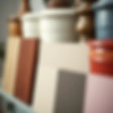 Close-up of different paint finish samples for furniture