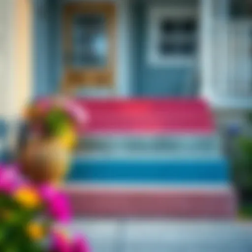 Vibrant finish on outdoor concrete steps