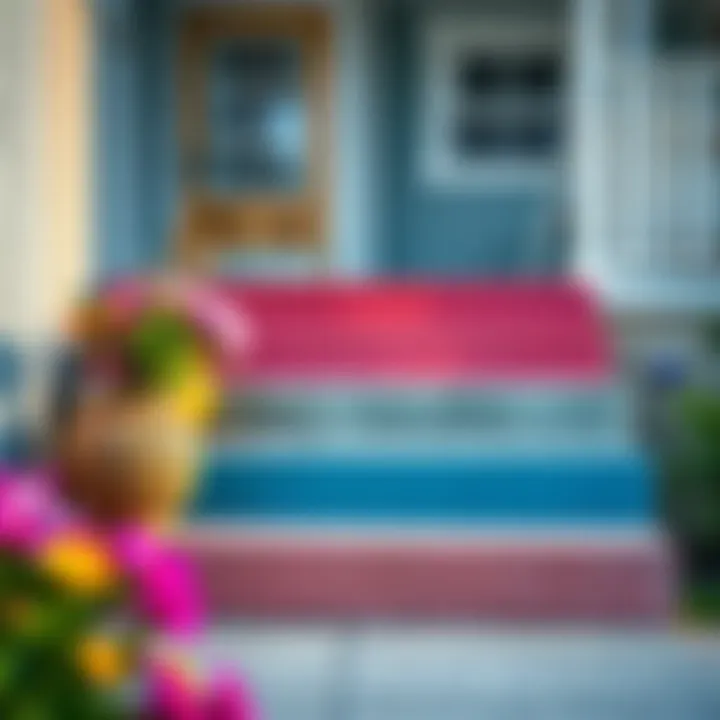 Vibrant finish on outdoor concrete steps