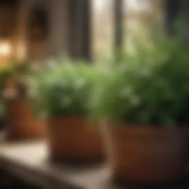 Herbs Perfect for Container Gardening Aromatic herbs thriving in decorative containers