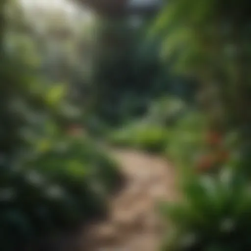 A lush garden showcasing various plants at different growth stages.