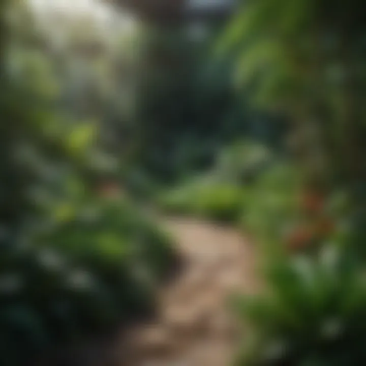 A lush garden showcasing various plants at different growth stages.